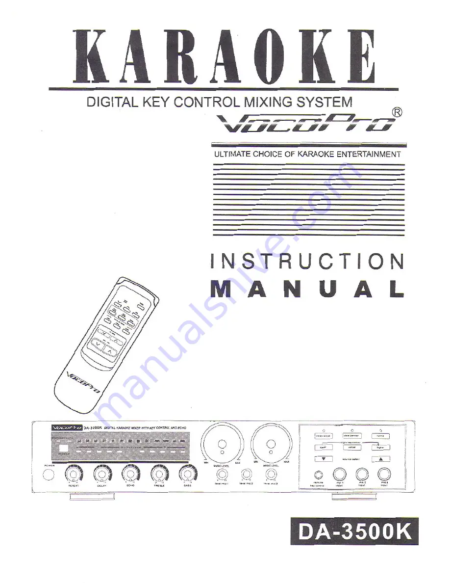 VocoPro DA-3500K Instruction Manual Download Page 1