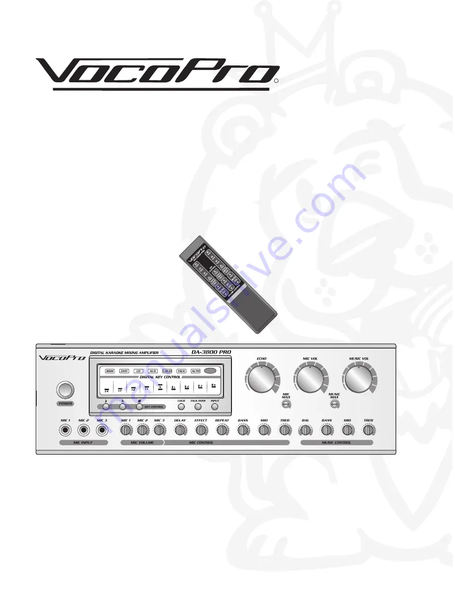 VocoPro DA-3800 PRO Owner'S Manual Download Page 1