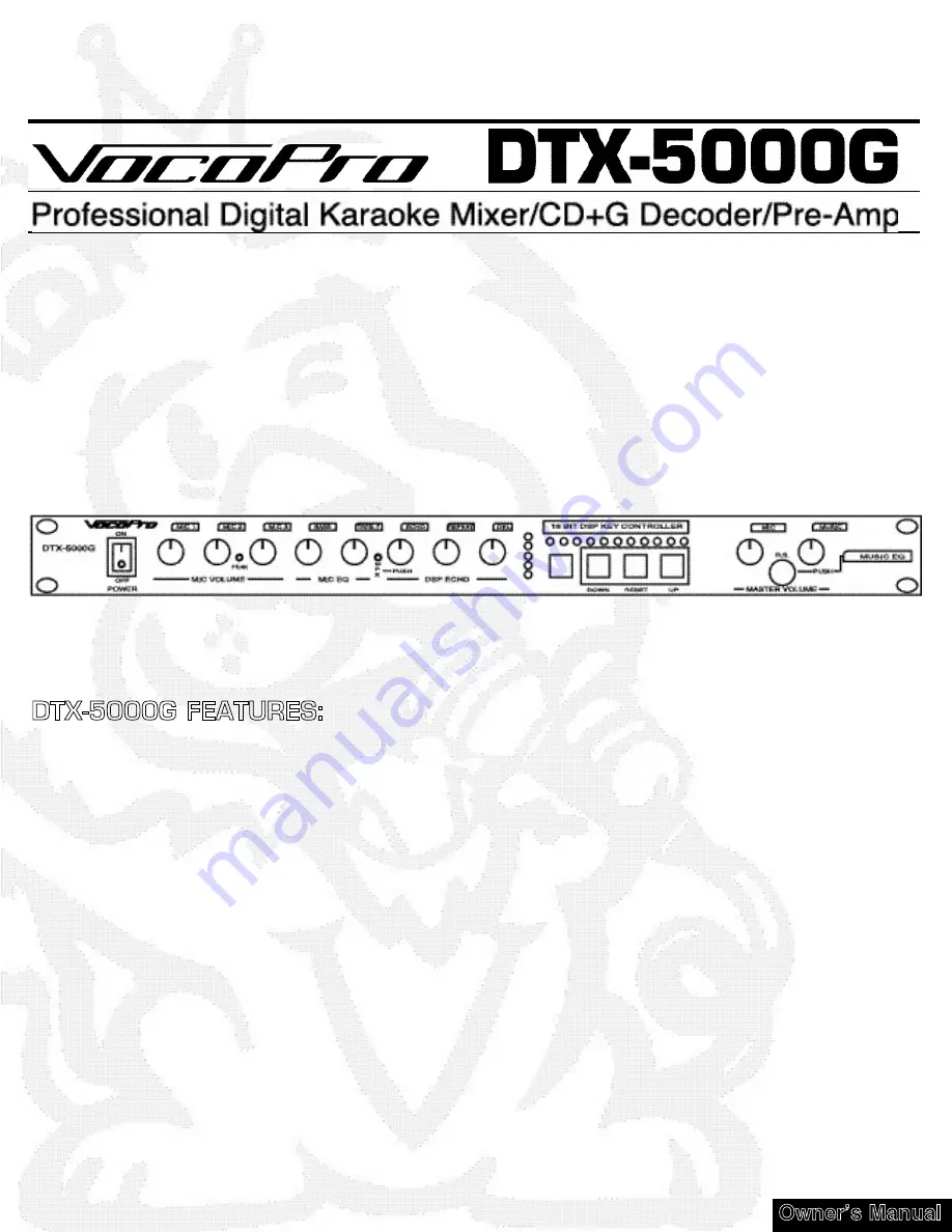 VocoPro DTX-5000G Owner'S Manual Download Page 1