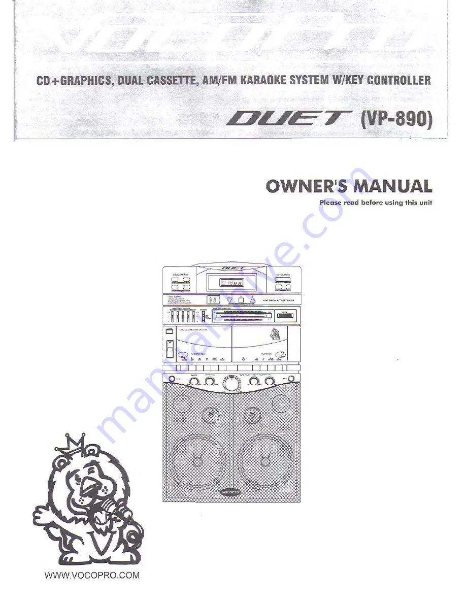 VocoPro DUET VP-890 Скачать руководство пользователя страница 1