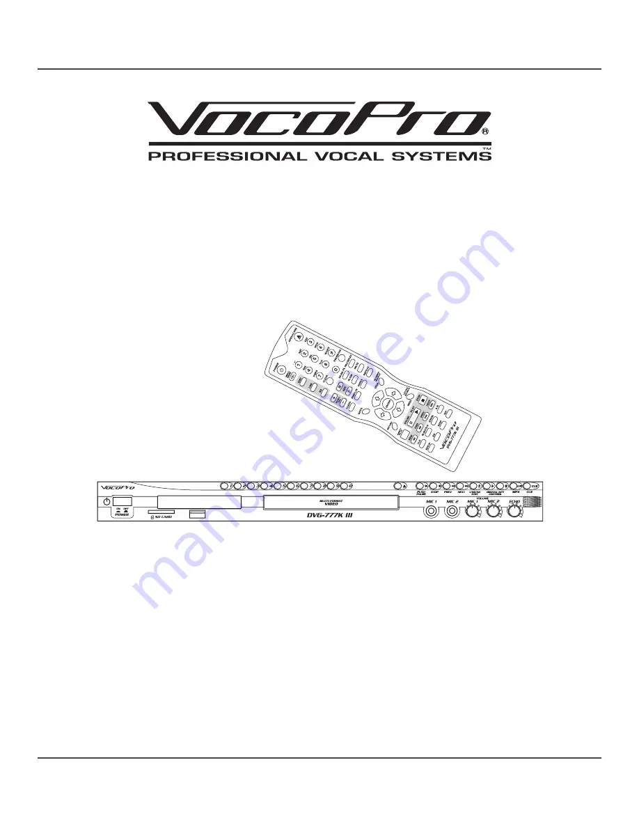 VocoPro DVG-777K III Manual Download Page 1