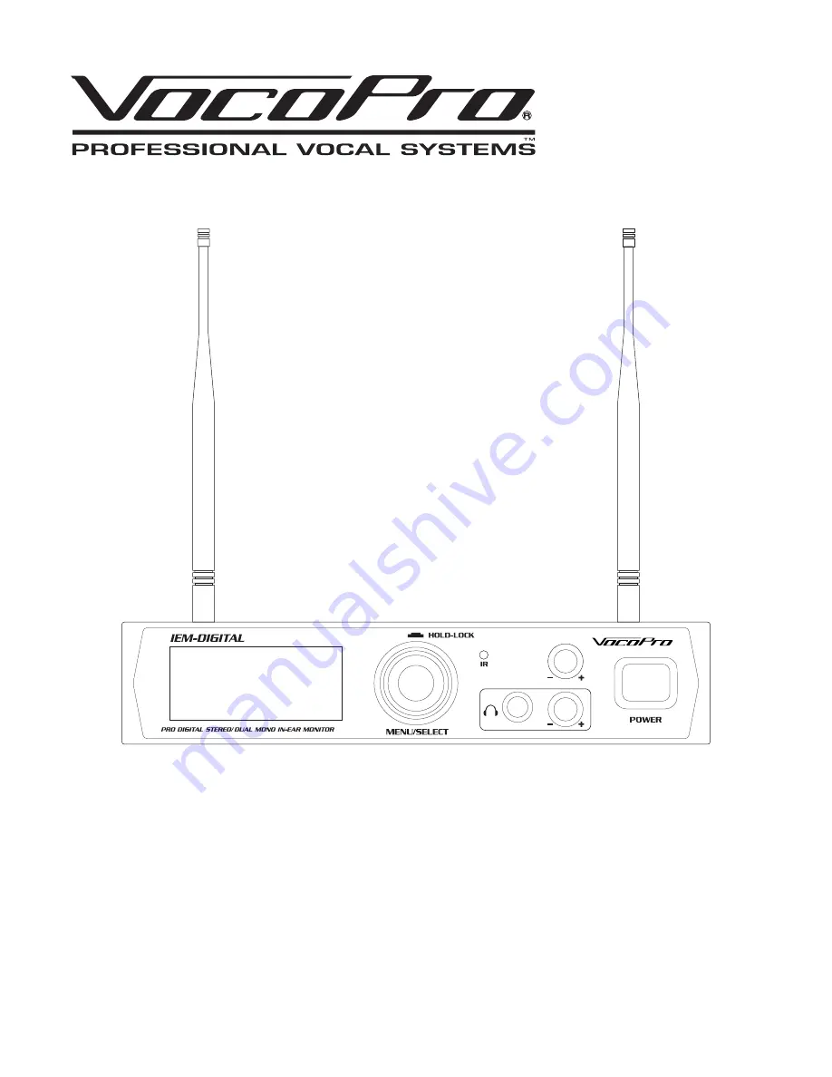 VocoPro IEM-DIGITAL Скачать руководство пользователя страница 1