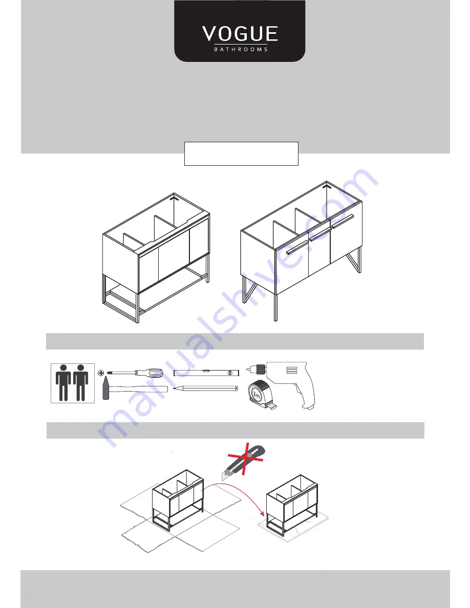 Vogue Floor Cabinet Installation Instructions And User Manual Download Page 1