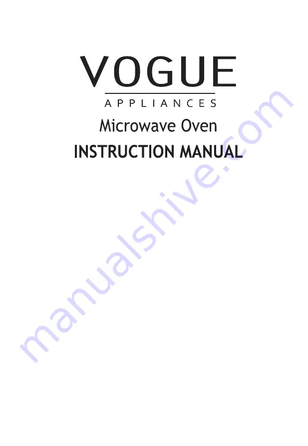 Vogue MW28BL Instruction Manual Download Page 1