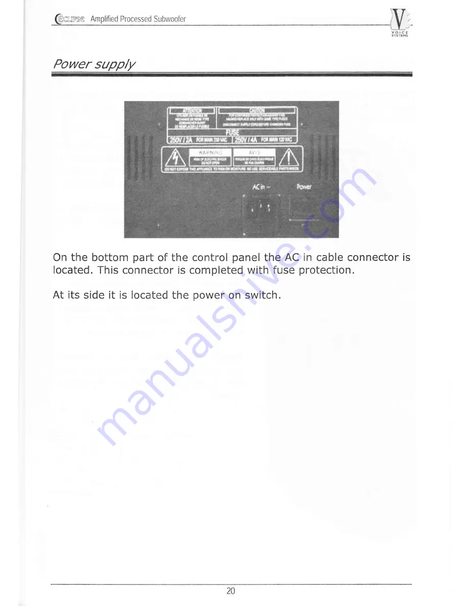 Voice Systems eclipse sub User Manual Download Page 9