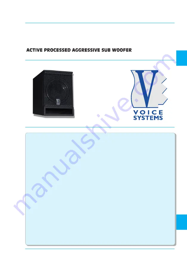 Voice Systems Sub VS8 Manual Download Page 13