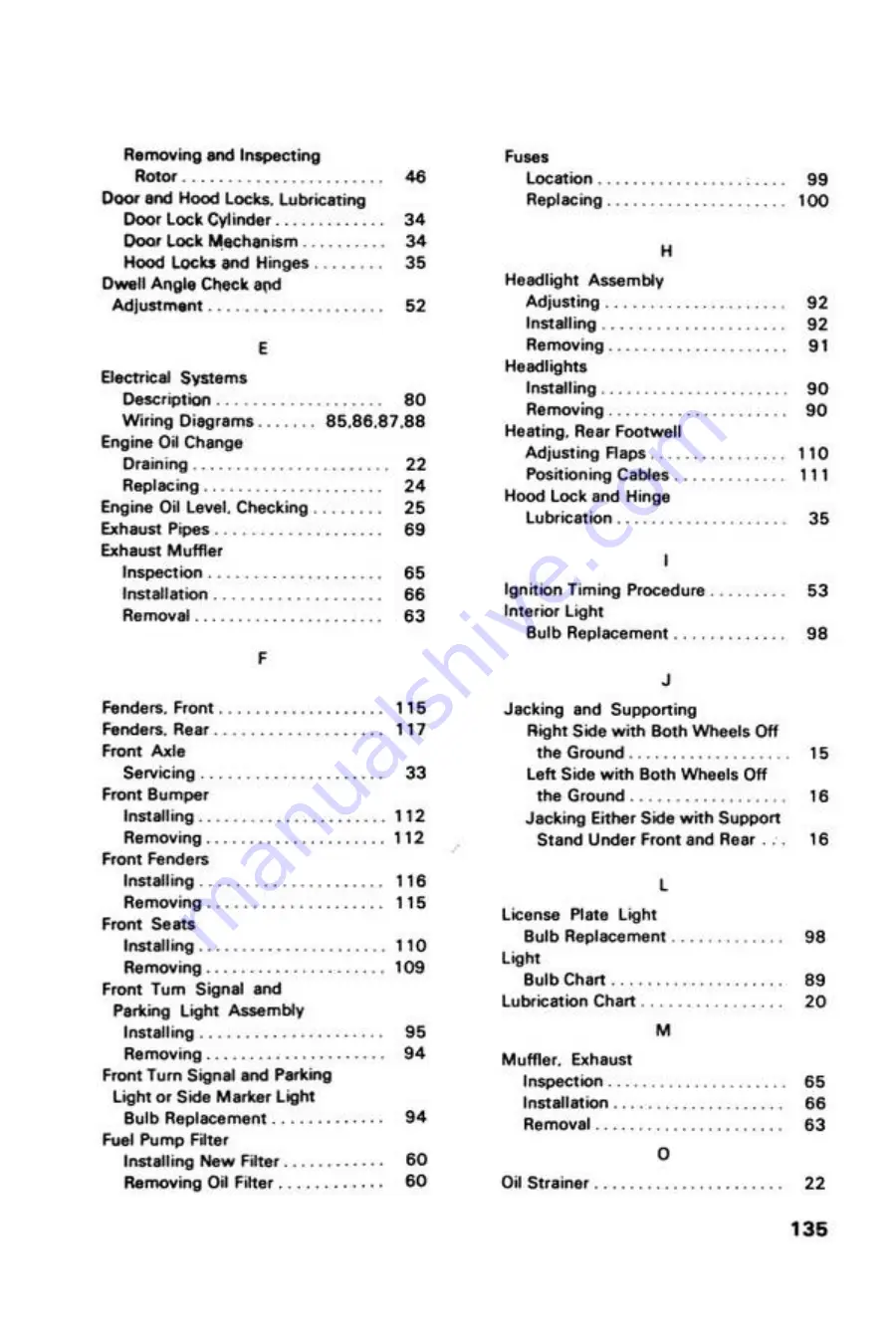 Volkswagen beetle 1972 Owner'S Maintenance Manual Download Page 144