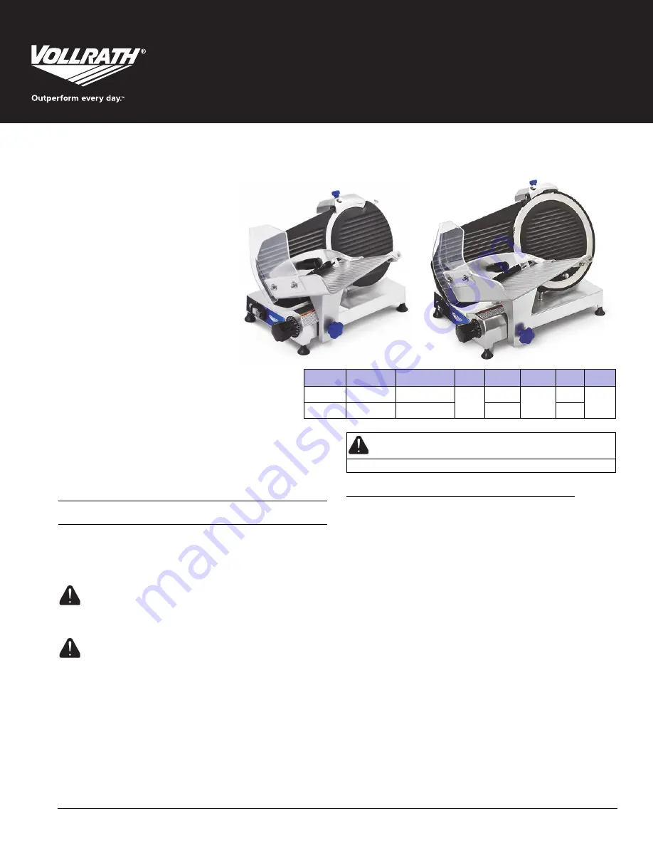 Vollrath 40950 Скачать руководство пользователя страница 1