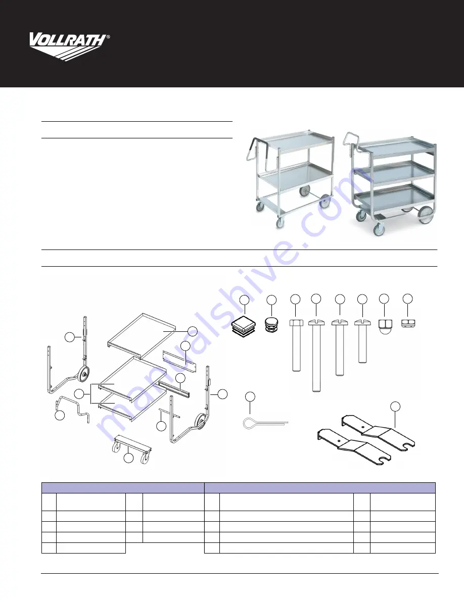 Vollrath 97210 Assembly Instructions Manual Download Page 5