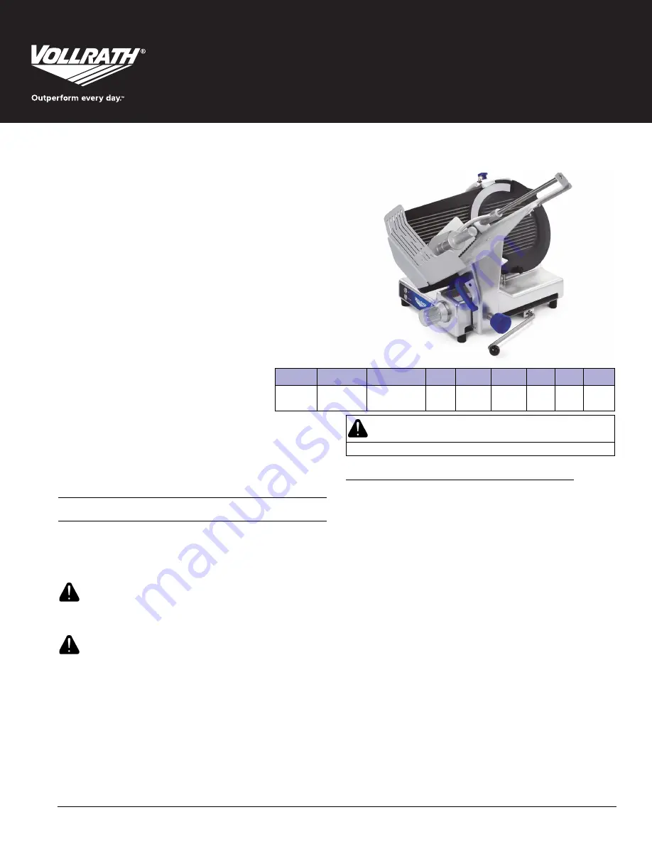 Vollrath SLM330E/S Скачать руководство пользователя страница 1