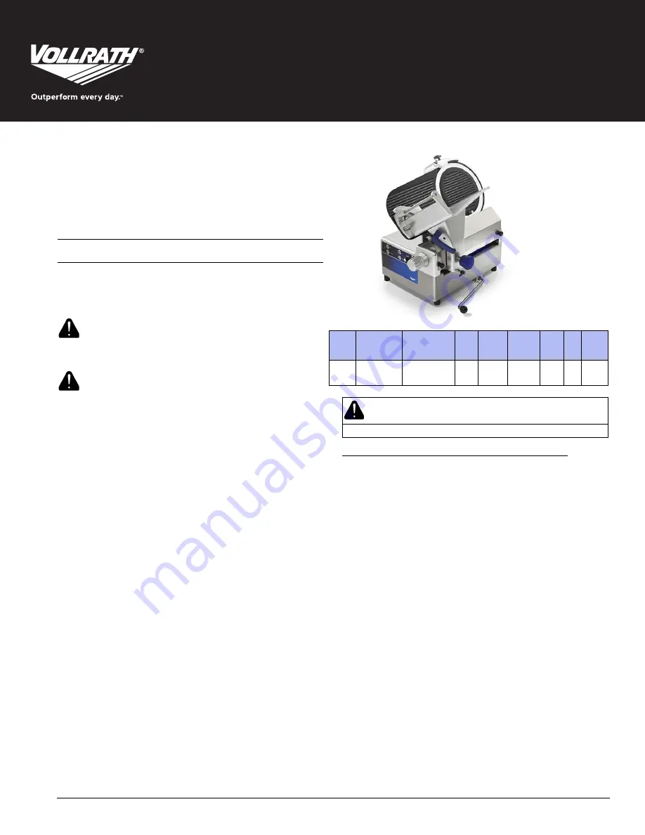 Vollrath SLP300A/S Скачать руководство пользователя страница 1