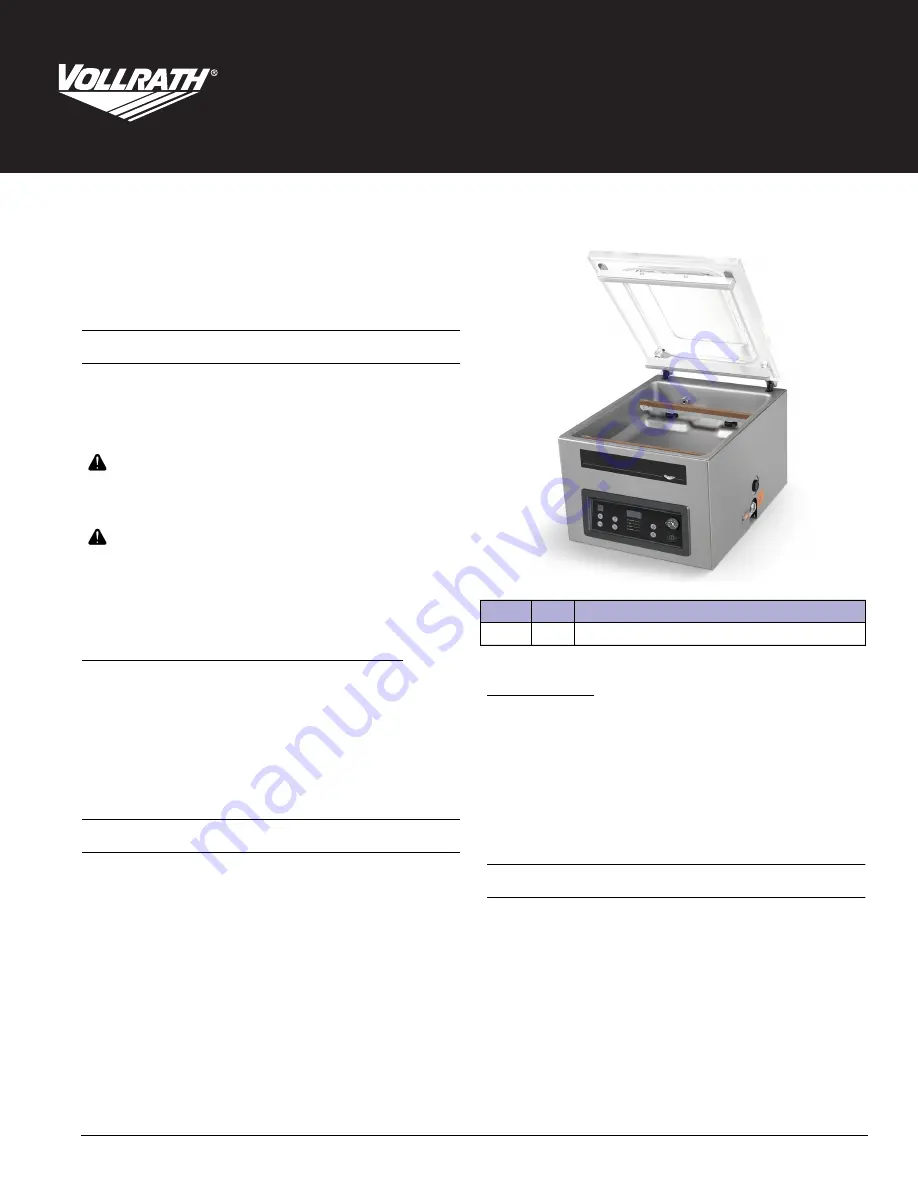 Vollrath VP16 Operator'S Manual Download Page 1