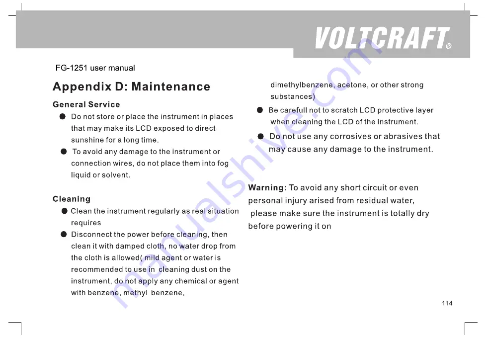 VOLTCRAFT FG-1251 Operating Manual Download Page 120