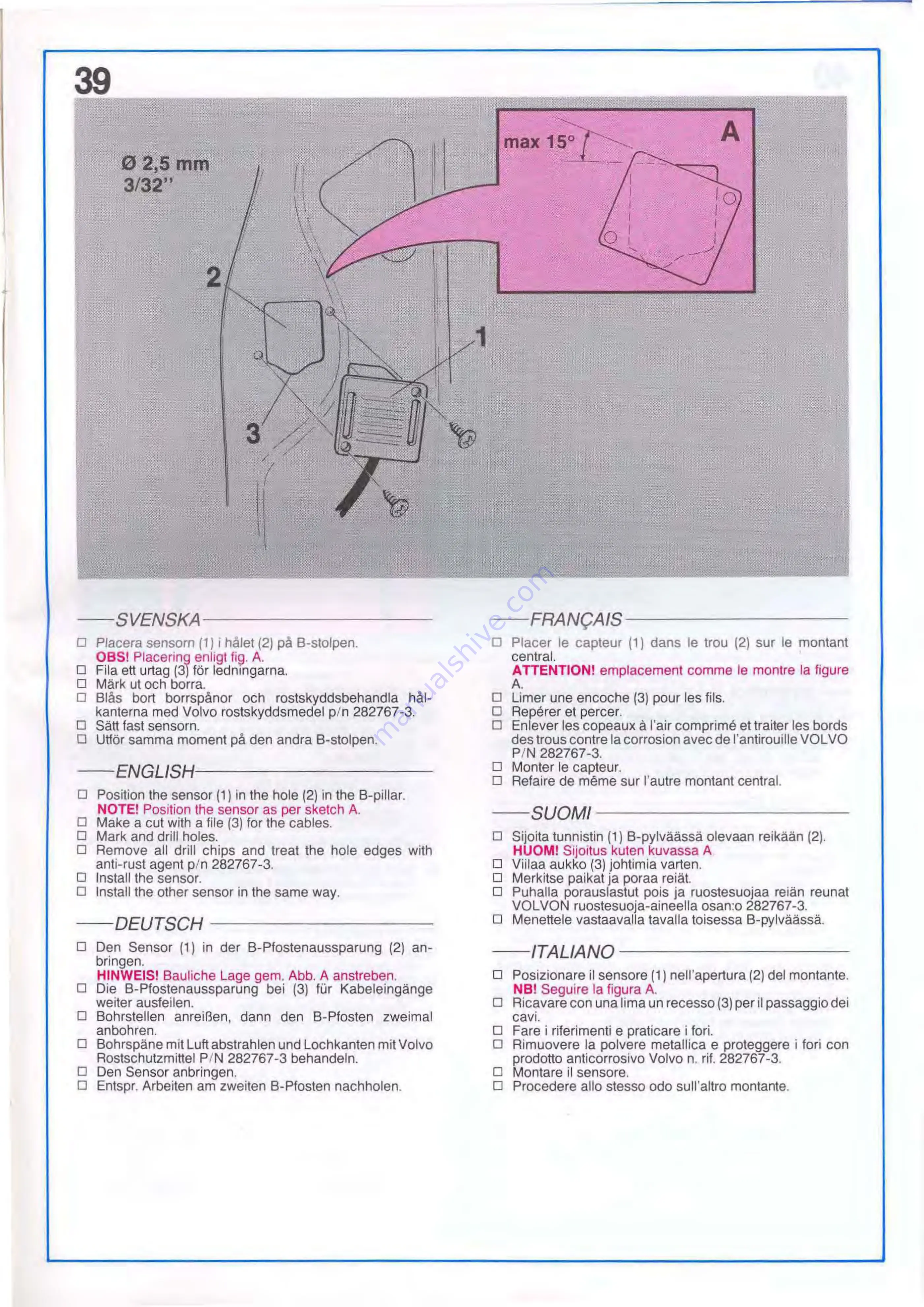 Volvo P-3-39-165 Installation Instructions Manual Download Page 23