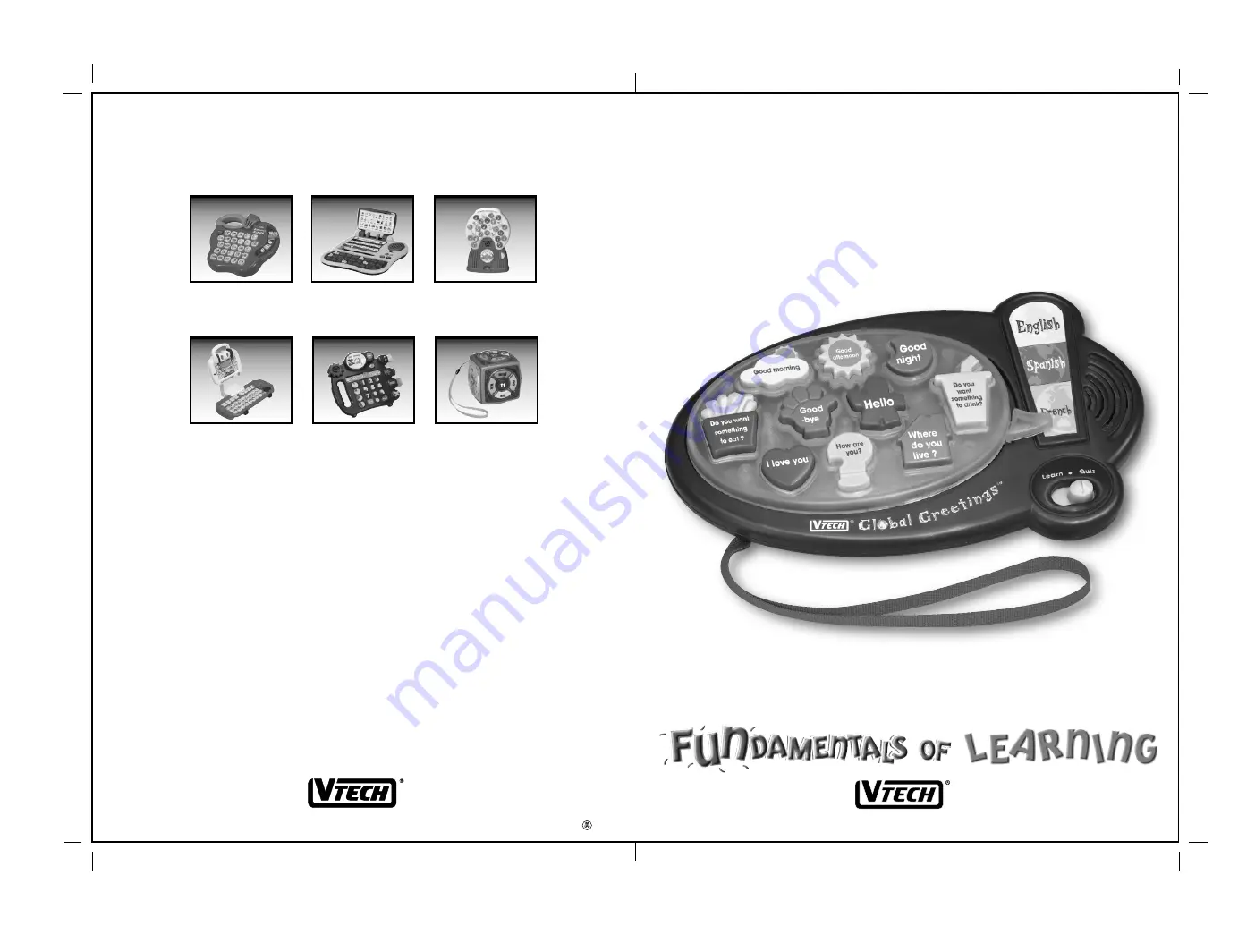 VTech Global Greetings Fundamentals of Learning Manual Download Page 1