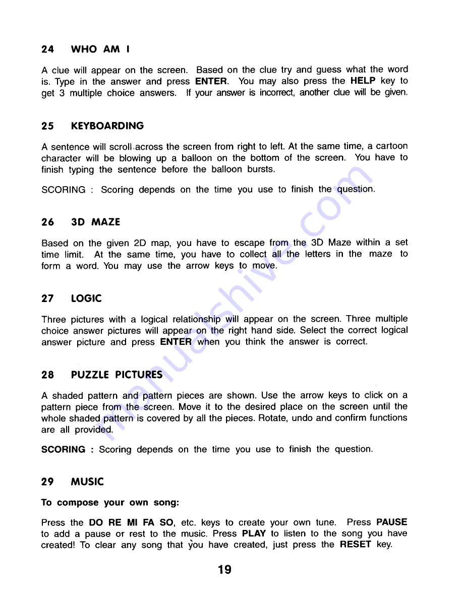 VTech Talking Whiz Kid Einstein User Manual Download Page 21