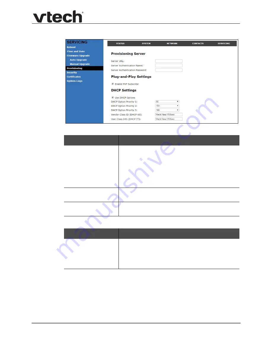 VTech VSP600 Administrator And Provisioning Manual Download Page 61