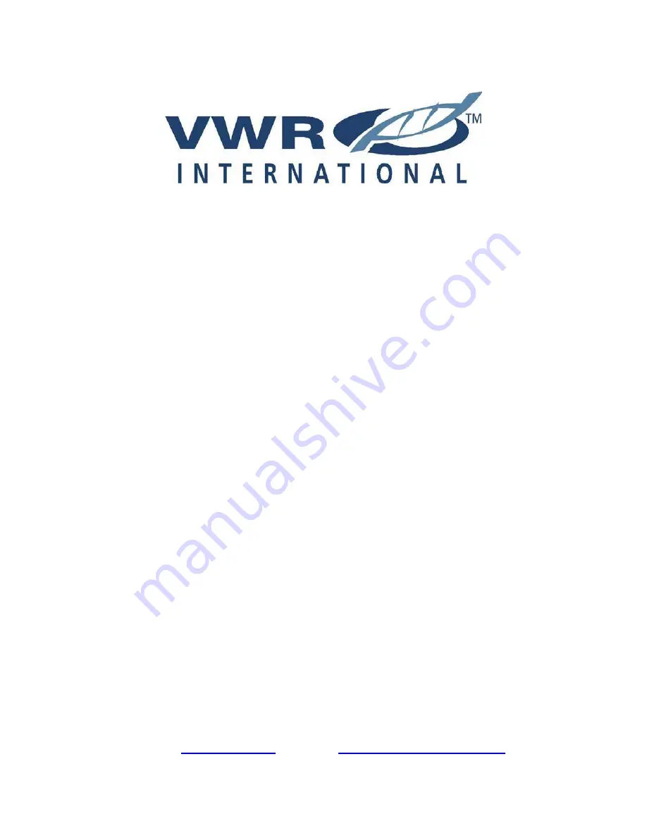 VWR International 1917 Installation And Operation Manual Download Page 1