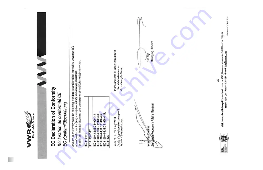 VWR 2000 Instruction Manual Download Page 84