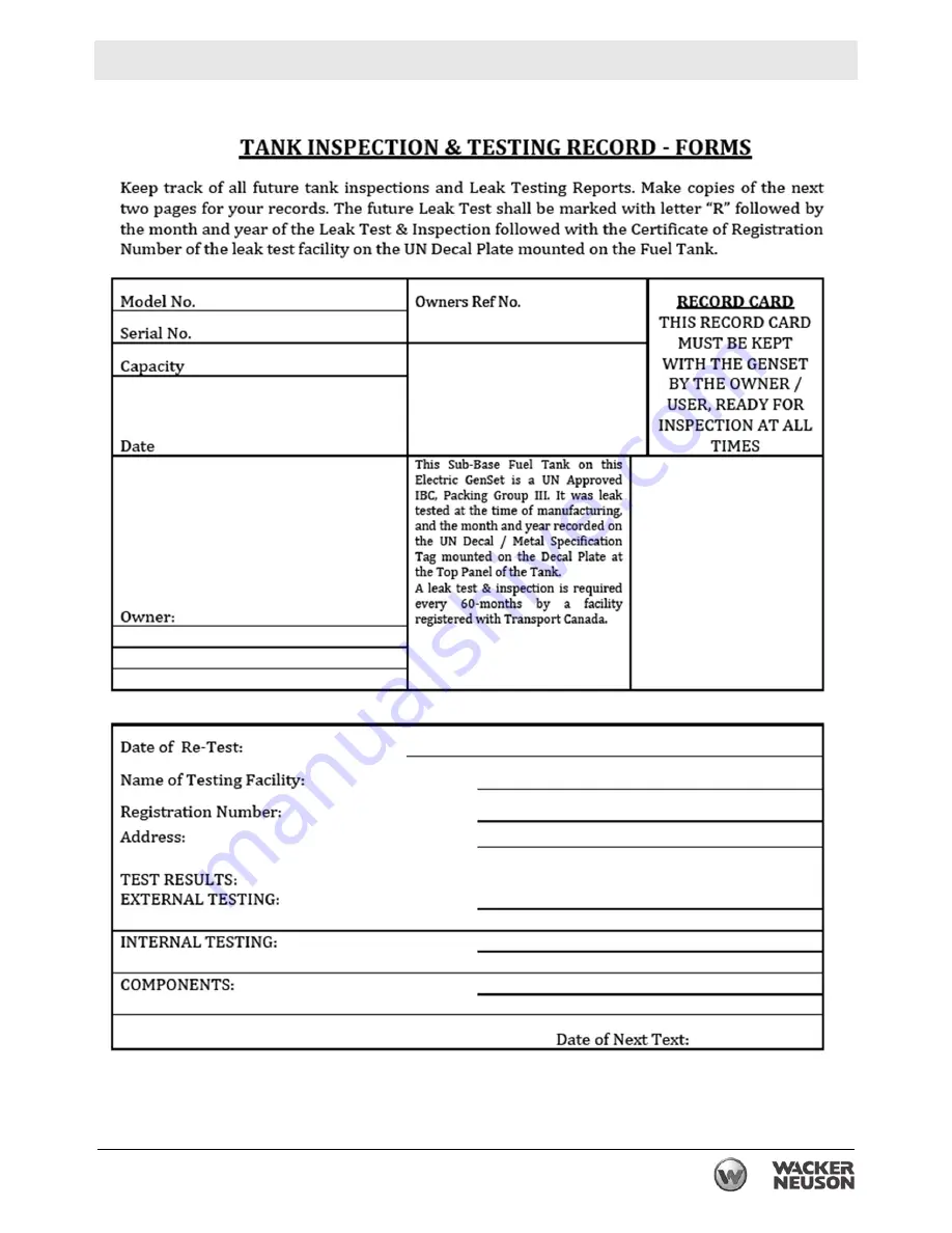 Wacker Neuson G 230 Operator'S Manual Download Page 211