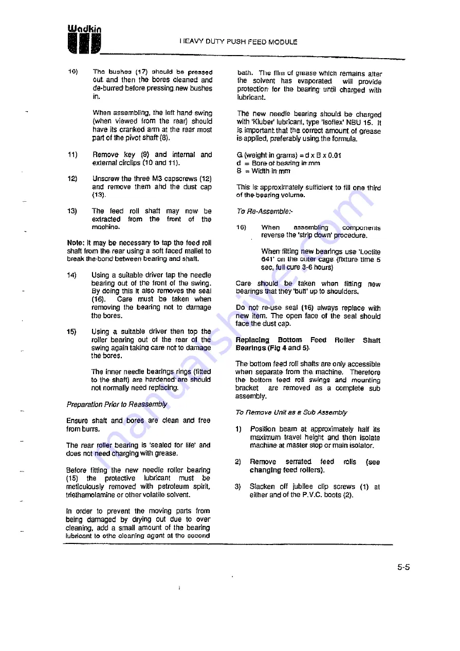 Wadkin 6150 Instruction Manual Download Page 46