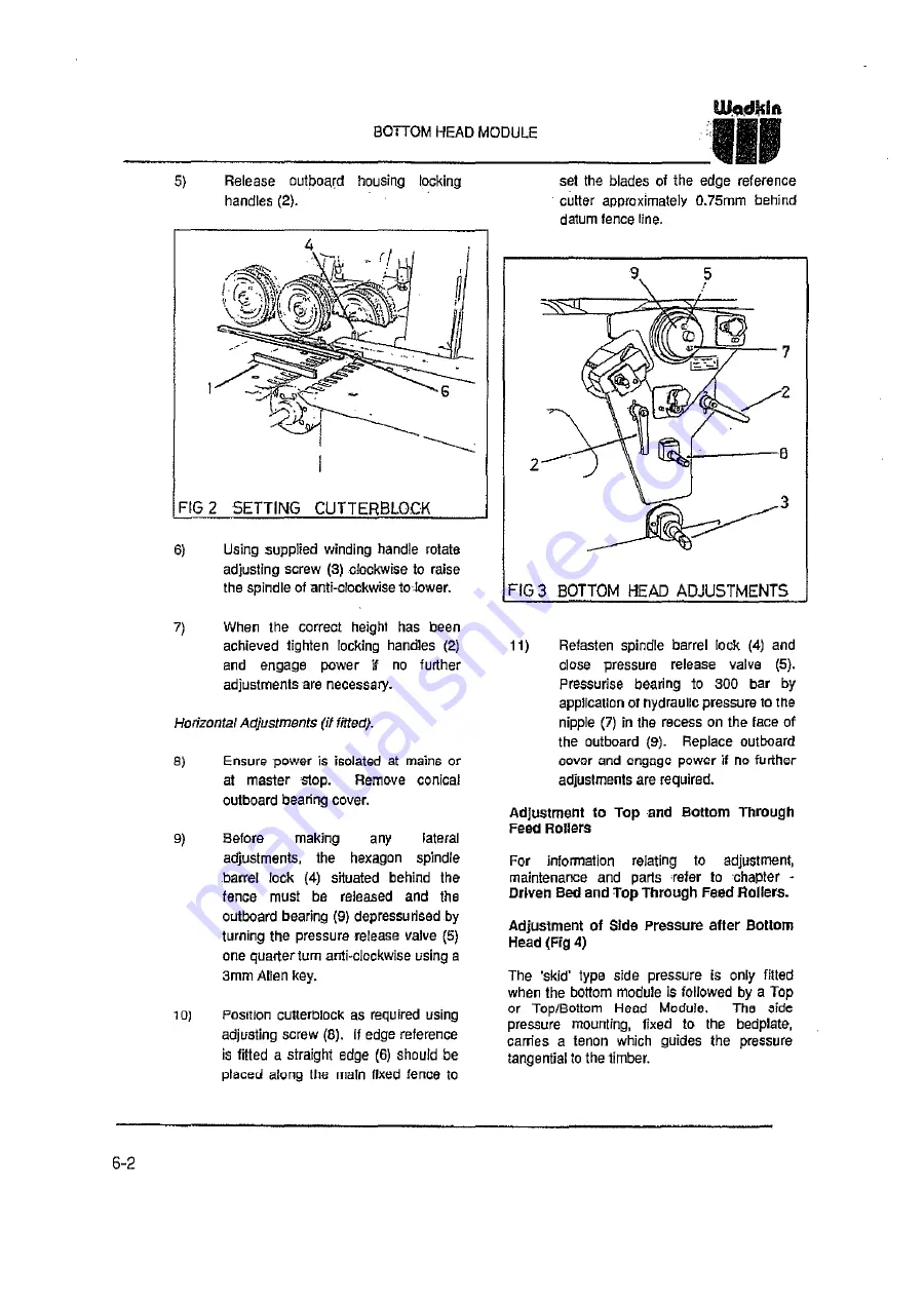 Wadkin 6150 Скачать руководство пользователя страница 61