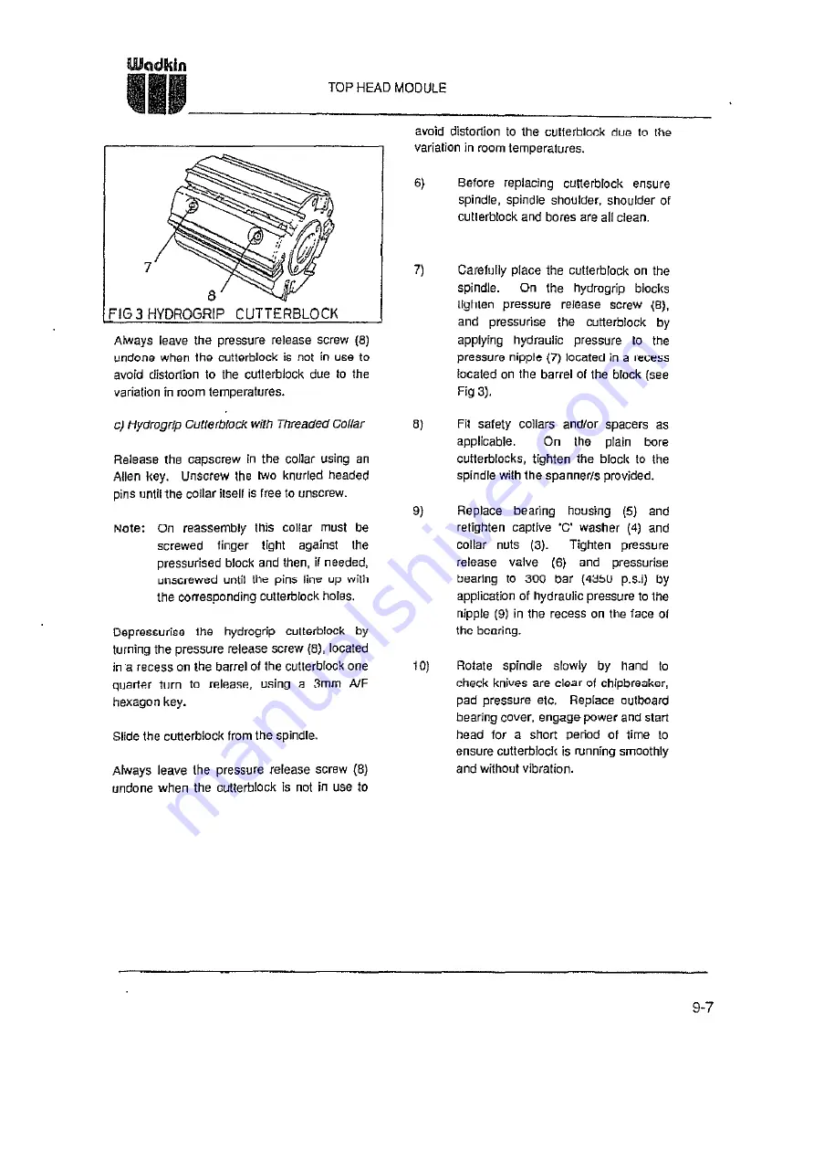 Wadkin 6150 Instruction Manual Download Page 133