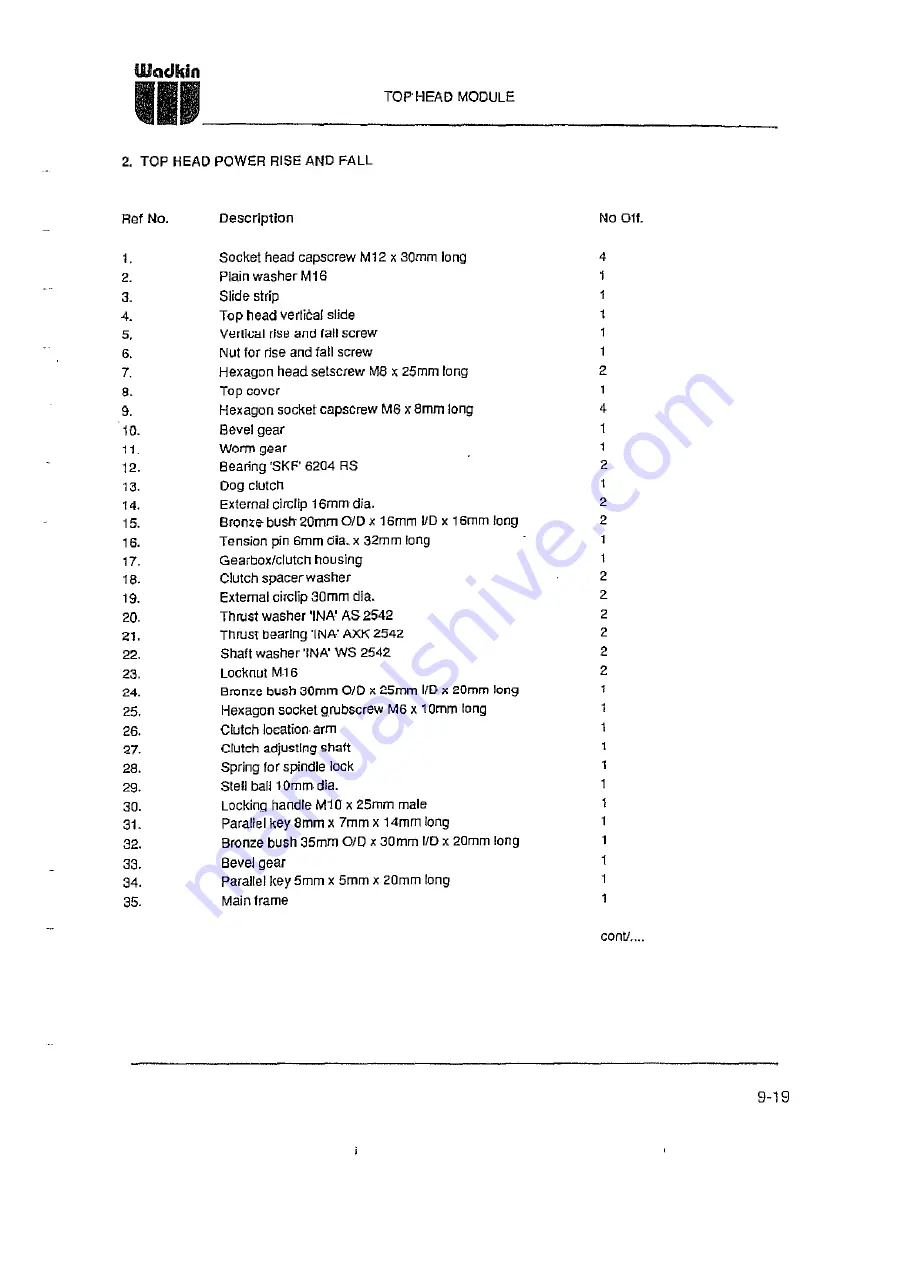 Wadkin 6150 Instruction Manual Download Page 143