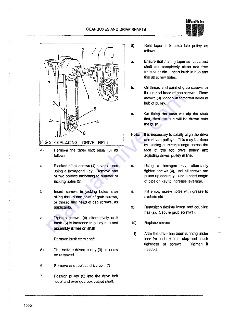 Wadkin 6150 Instruction Manual Download Page 228