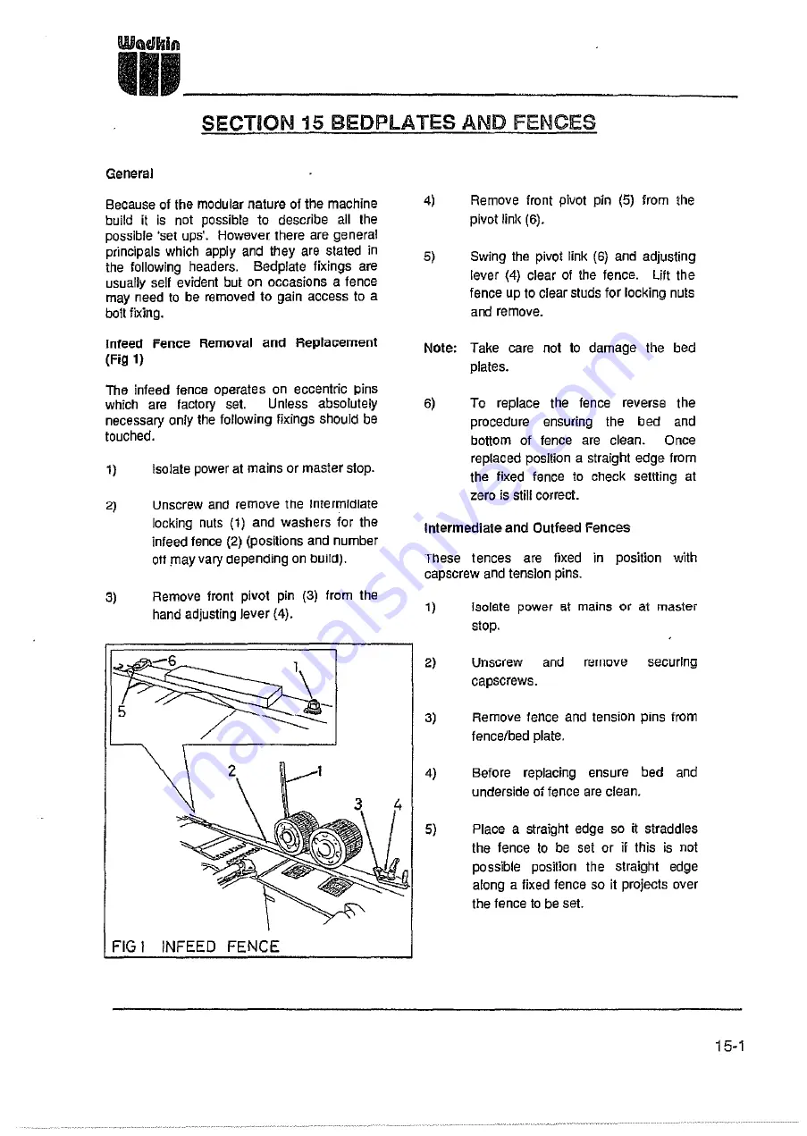 Wadkin 6150 Instruction Manual Download Page 254