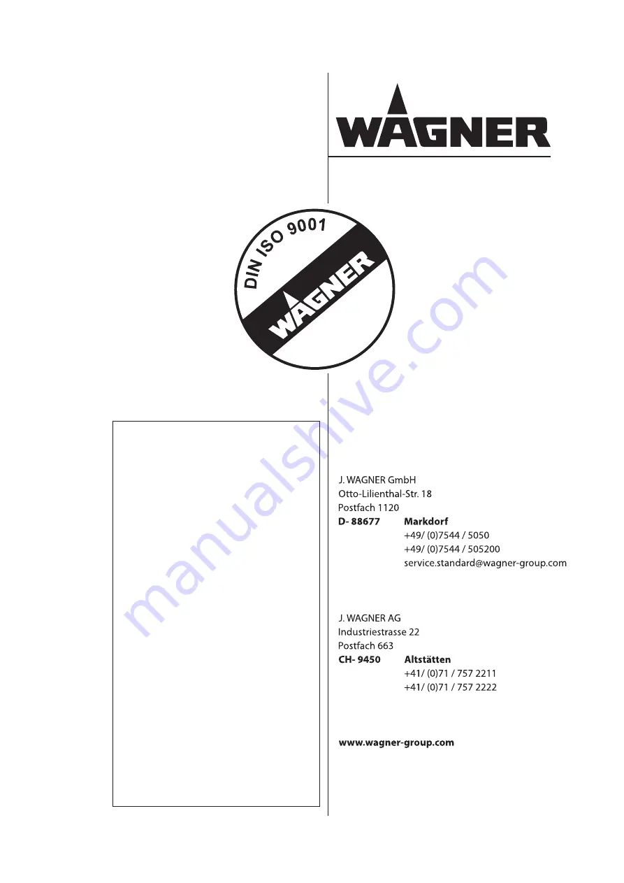 WAGNER Cobra 40-10/2K Скачать руководство пользователя страница 80