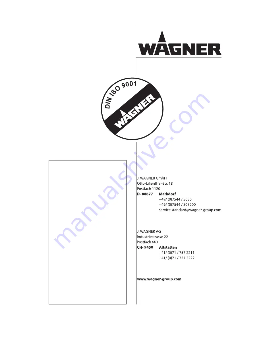 WAGNER Jaguar Скачать руководство пользователя страница 92