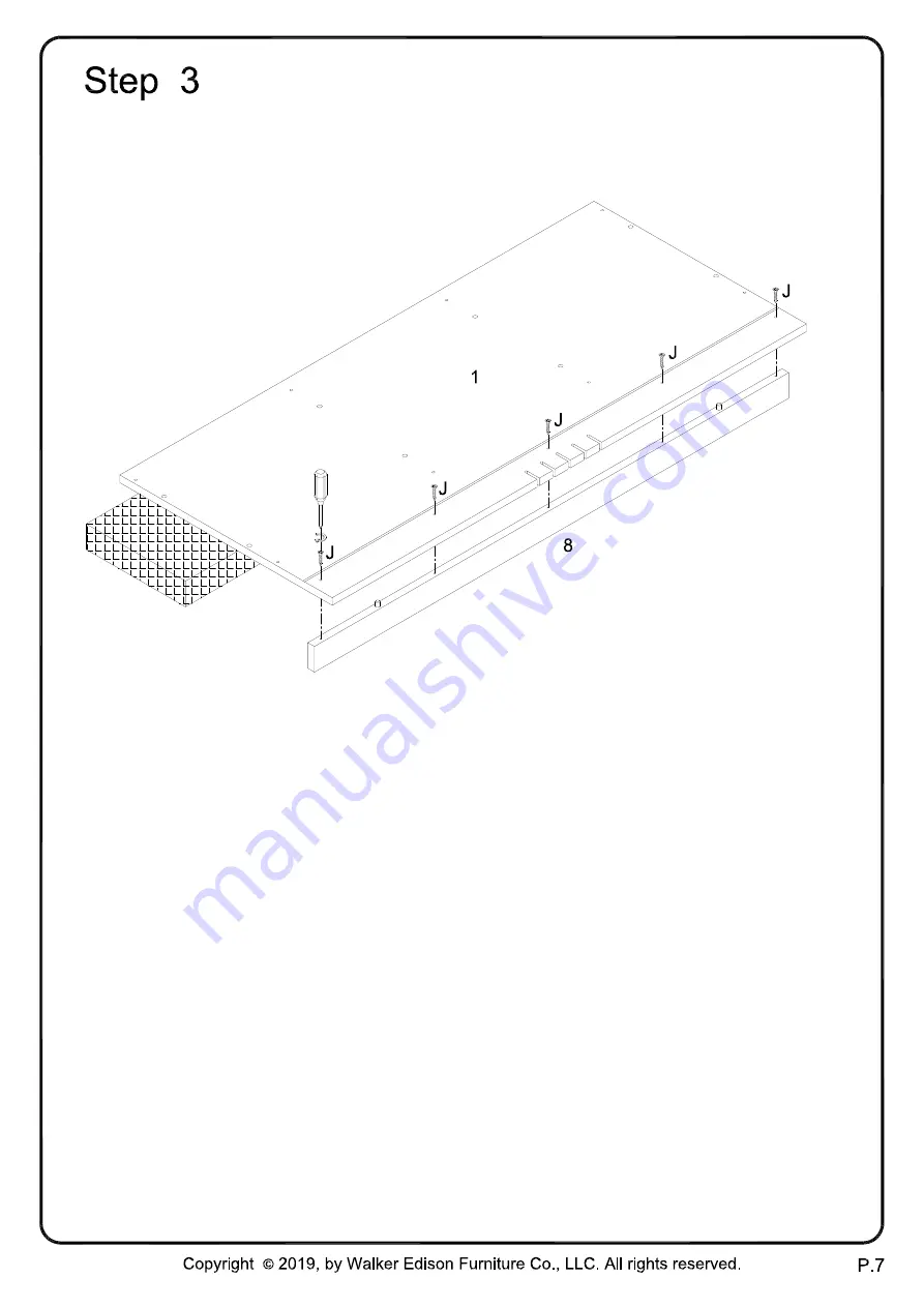 Walker Edison D42MAR3D Assembly Instructions Manual Download Page 7