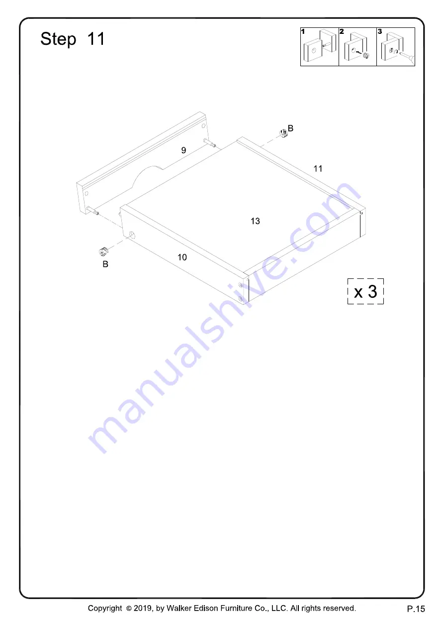 Walker Edison D42MAR3D Assembly Instructions Manual Download Page 15