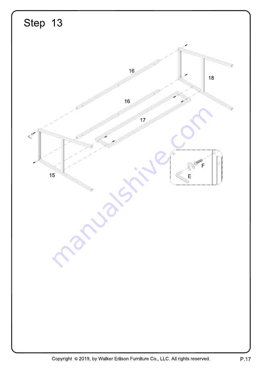 Walker Edison D42MAR3D Assembly Instructions Manual Download Page 17