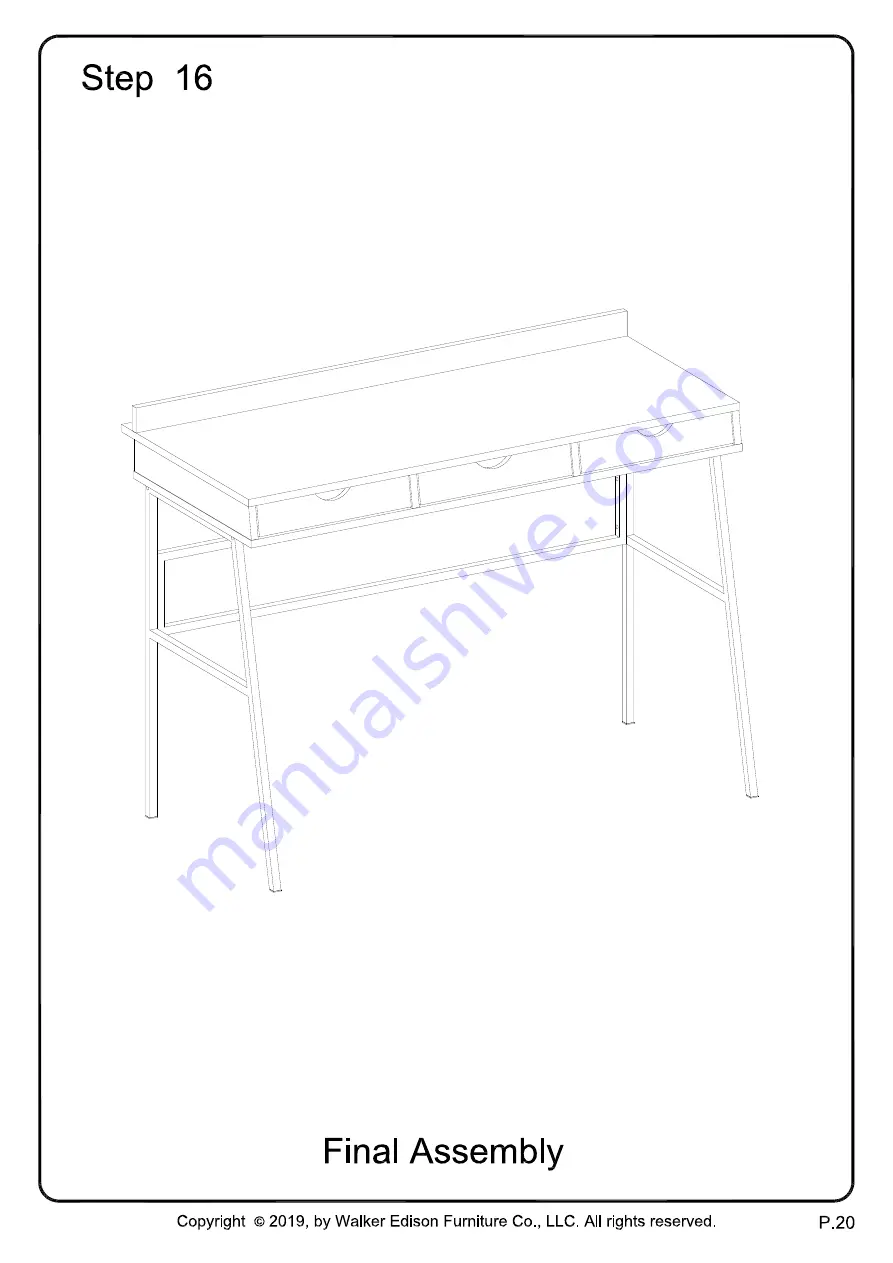 Walker Edison D42MAR3D Assembly Instructions Manual Download Page 20