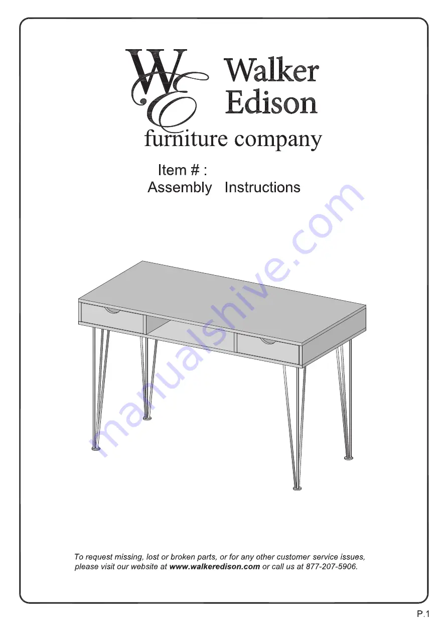 Walker Edison D48CA1 Assembly Instructions Manual Download Page 1