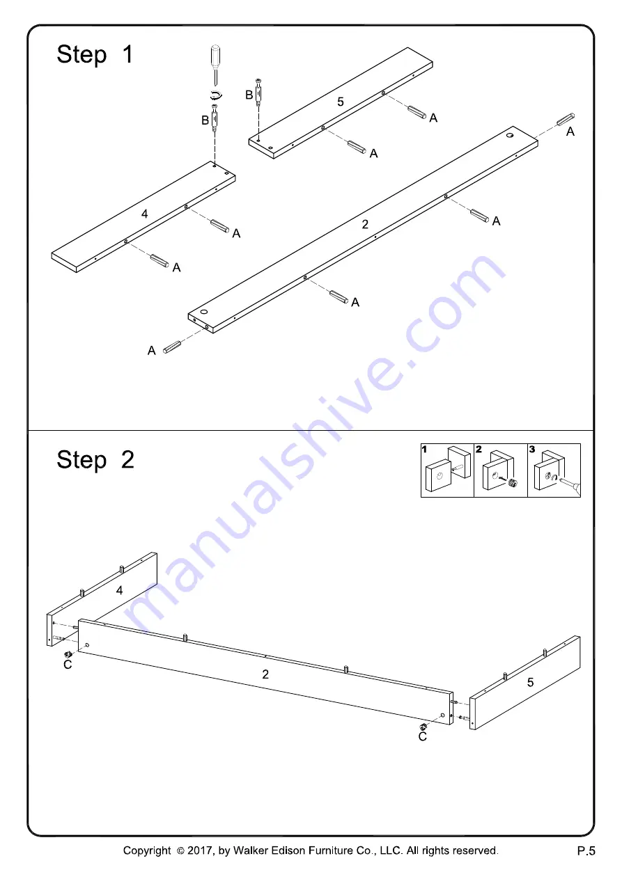 Walker Edison DM42CHMG Assembly Instructions Manual Download Page 5