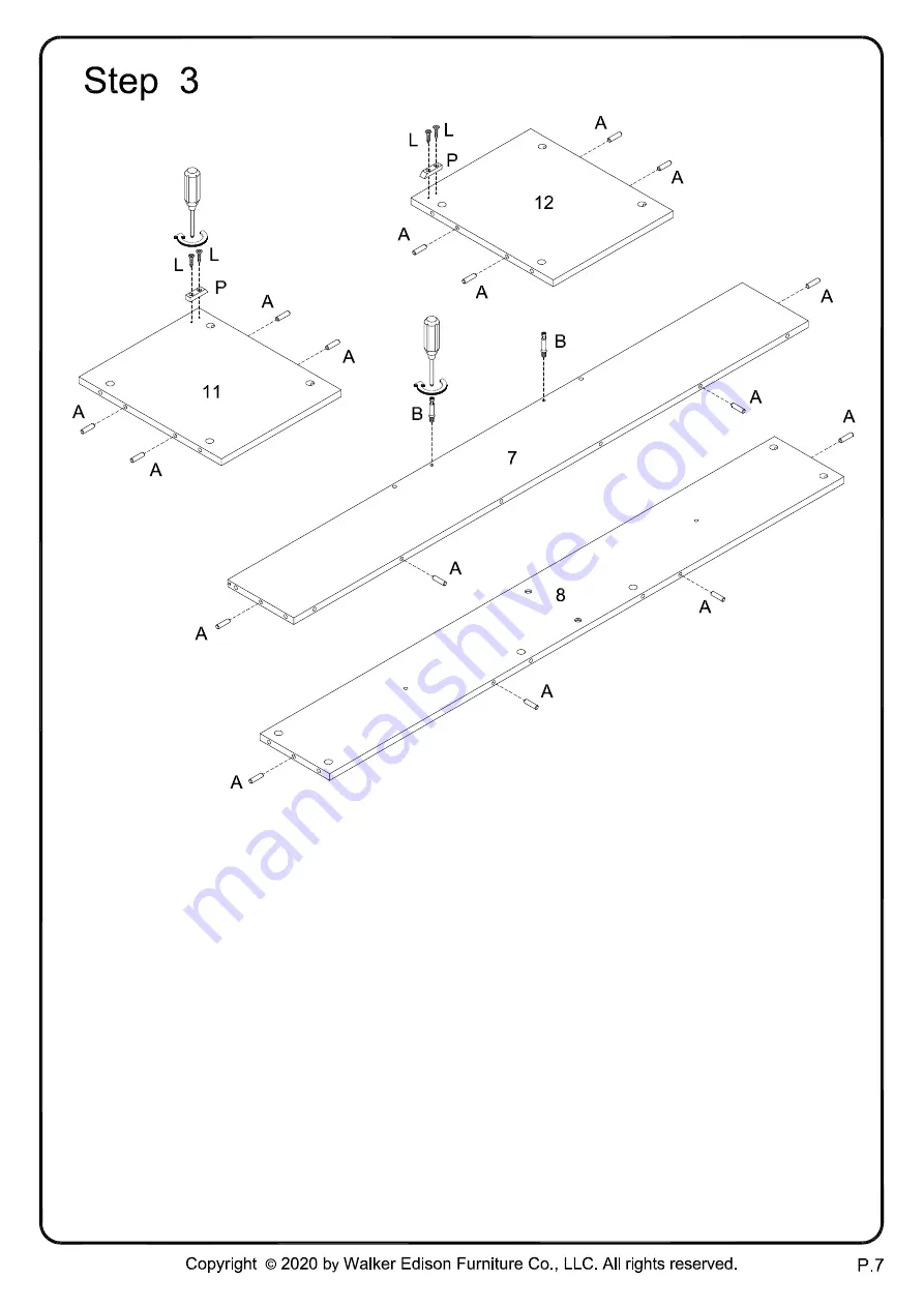 Walker Edison DW54PEREX Assembly Instructions Manual Download Page 7