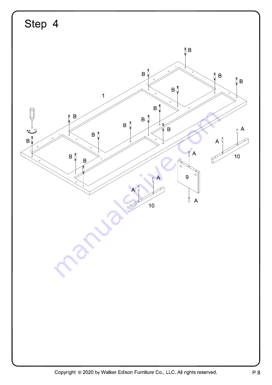 Walker Edison DW54PEREX Assembly Instructions Manual Download Page 8