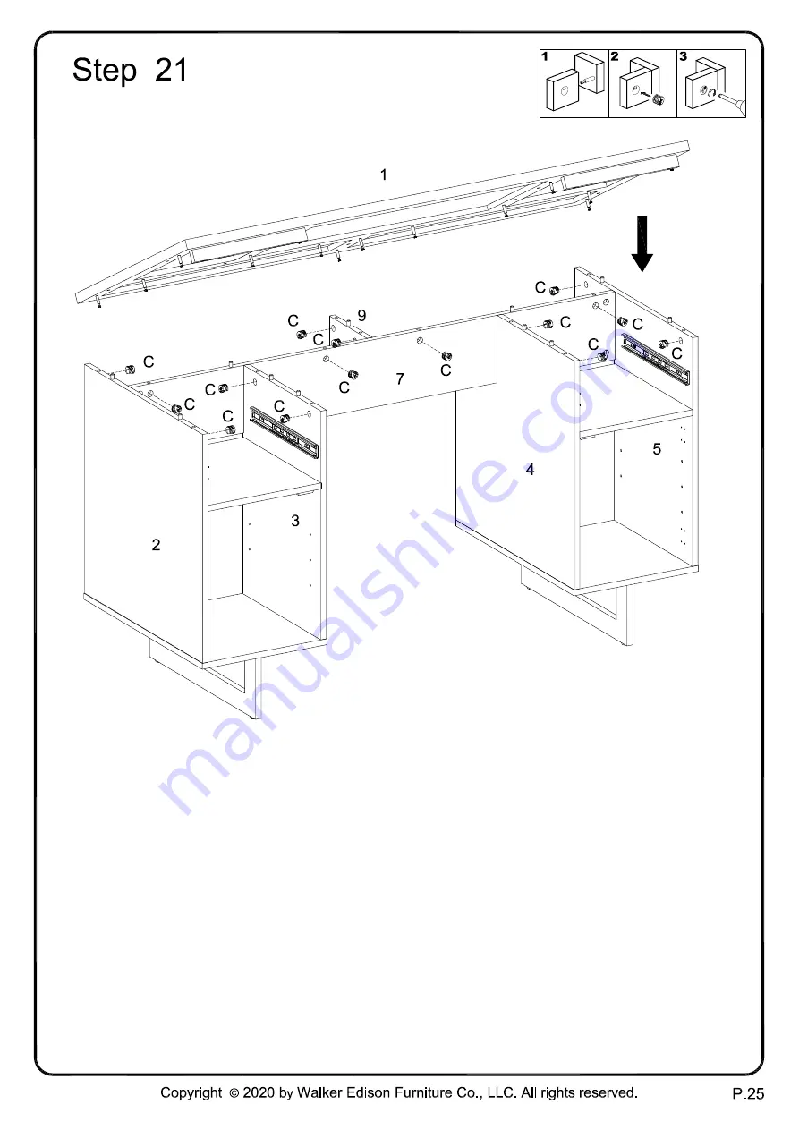 Walker Edison DW54PEREX Assembly Instructions Manual Download Page 25