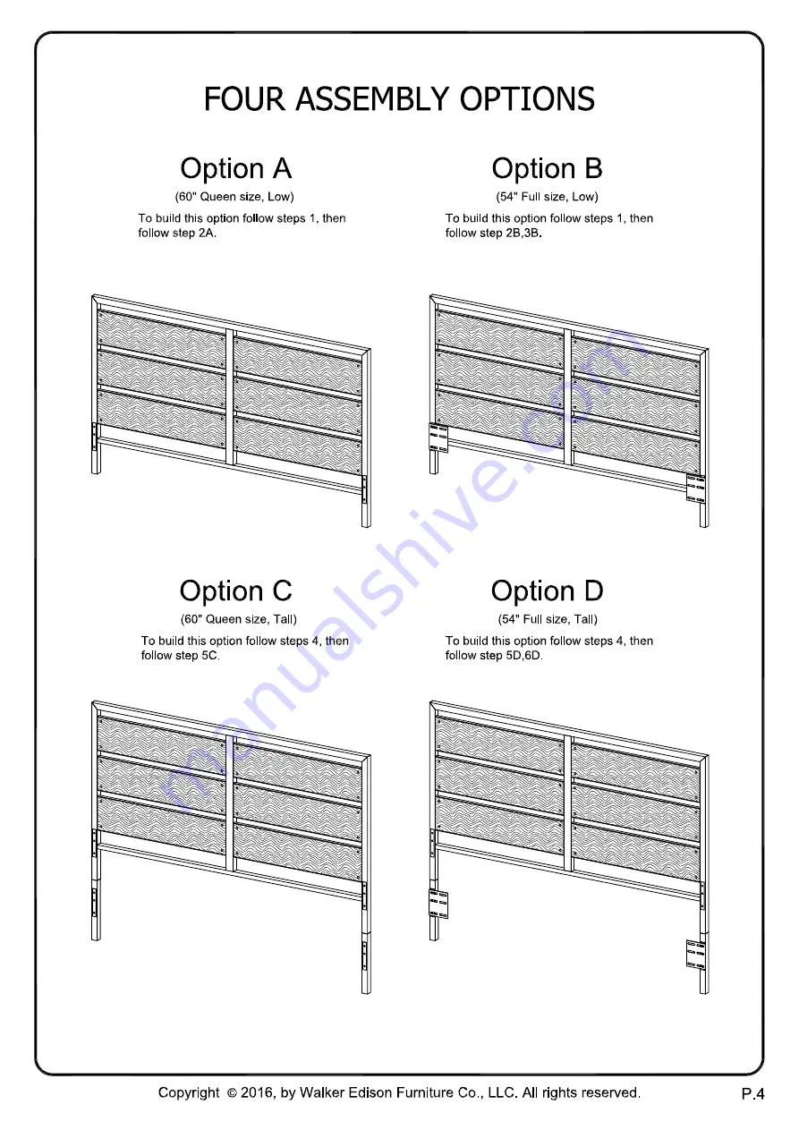 Walker Edison HBQSL Скачать руководство пользователя страница 4