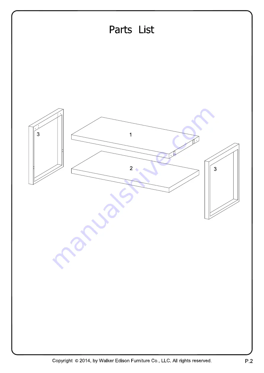 Walker Edison W48CGCT Assembly Instructions Manual Download Page 2