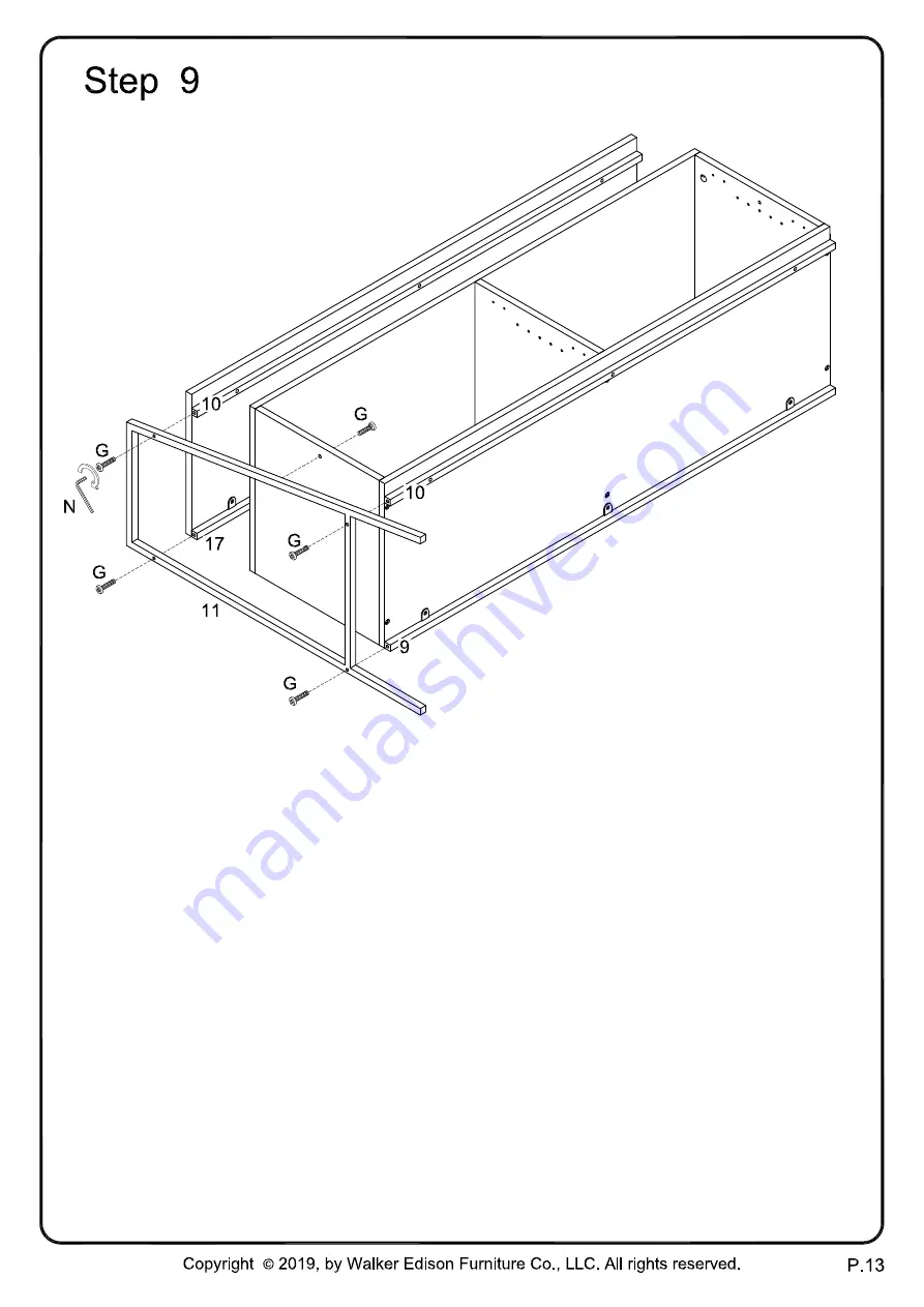 Walker Edison W52ARLO Assembly Instructions Manual Download Page 13