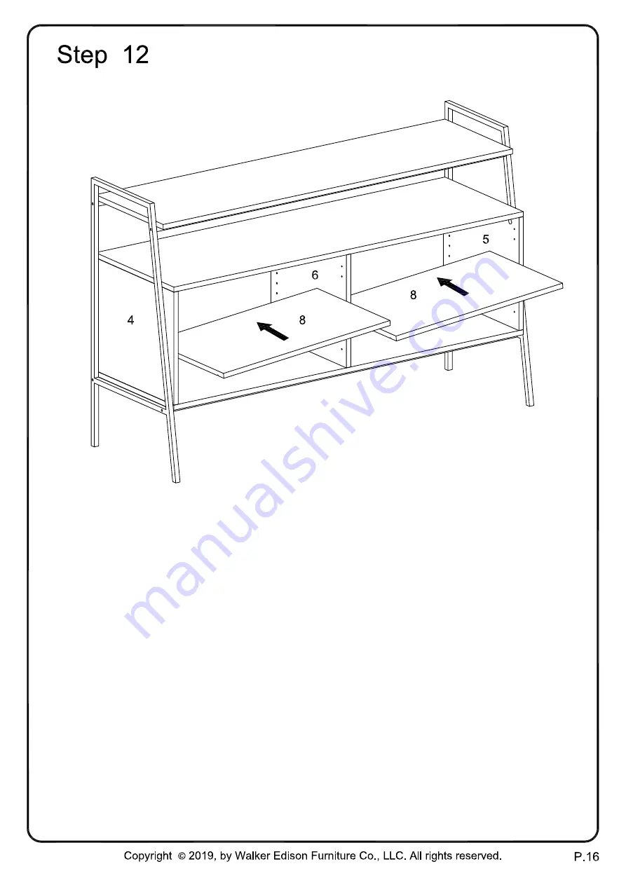 Walker Edison W52ARLO Assembly Instructions Manual Download Page 16