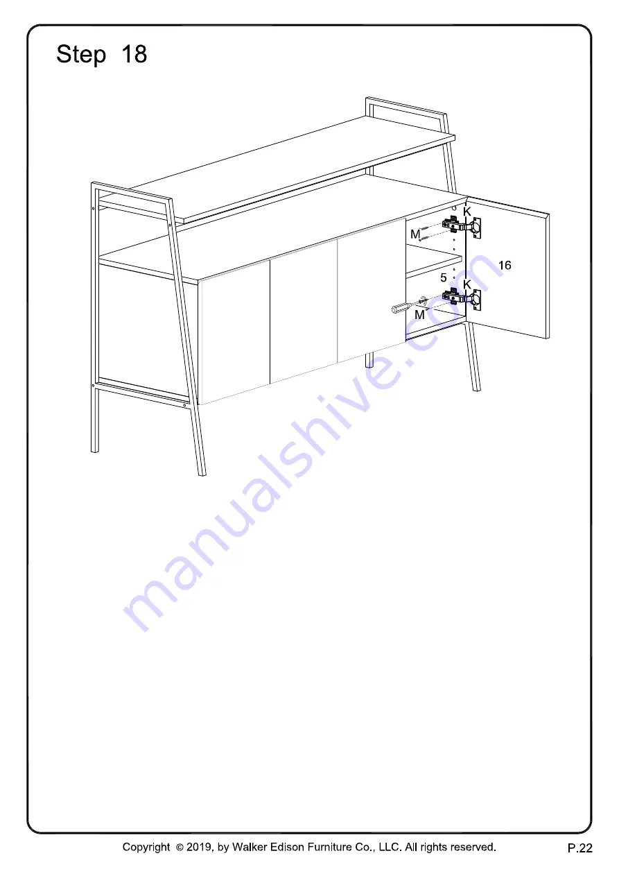 Walker Edison W52ARLO Assembly Instructions Manual Download Page 22