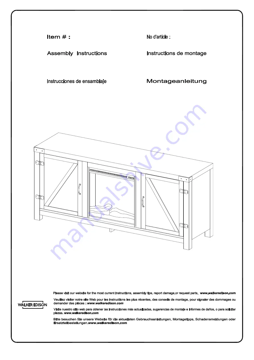 Walker Edison W58FPBD Assembly Instructions Manual Download Page 1