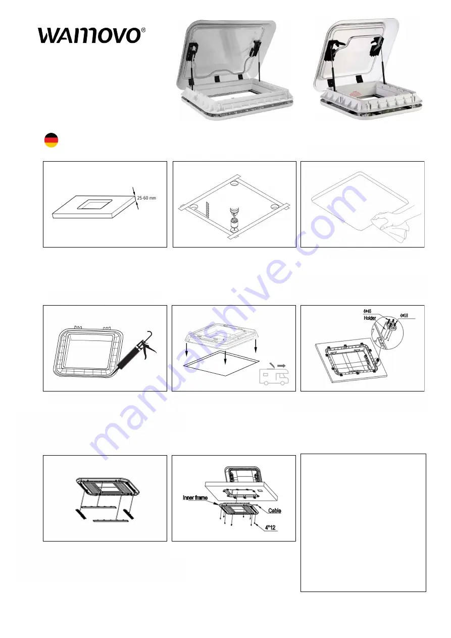 wamovo Skylight Mounting Instructions Download Page 1