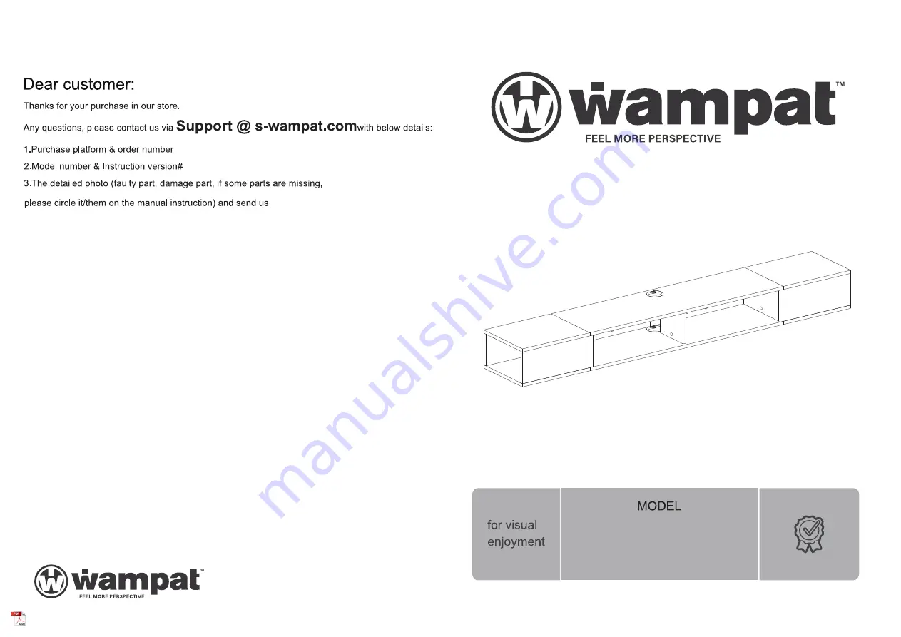 Wampat W15U2182W Manual Download Page 1