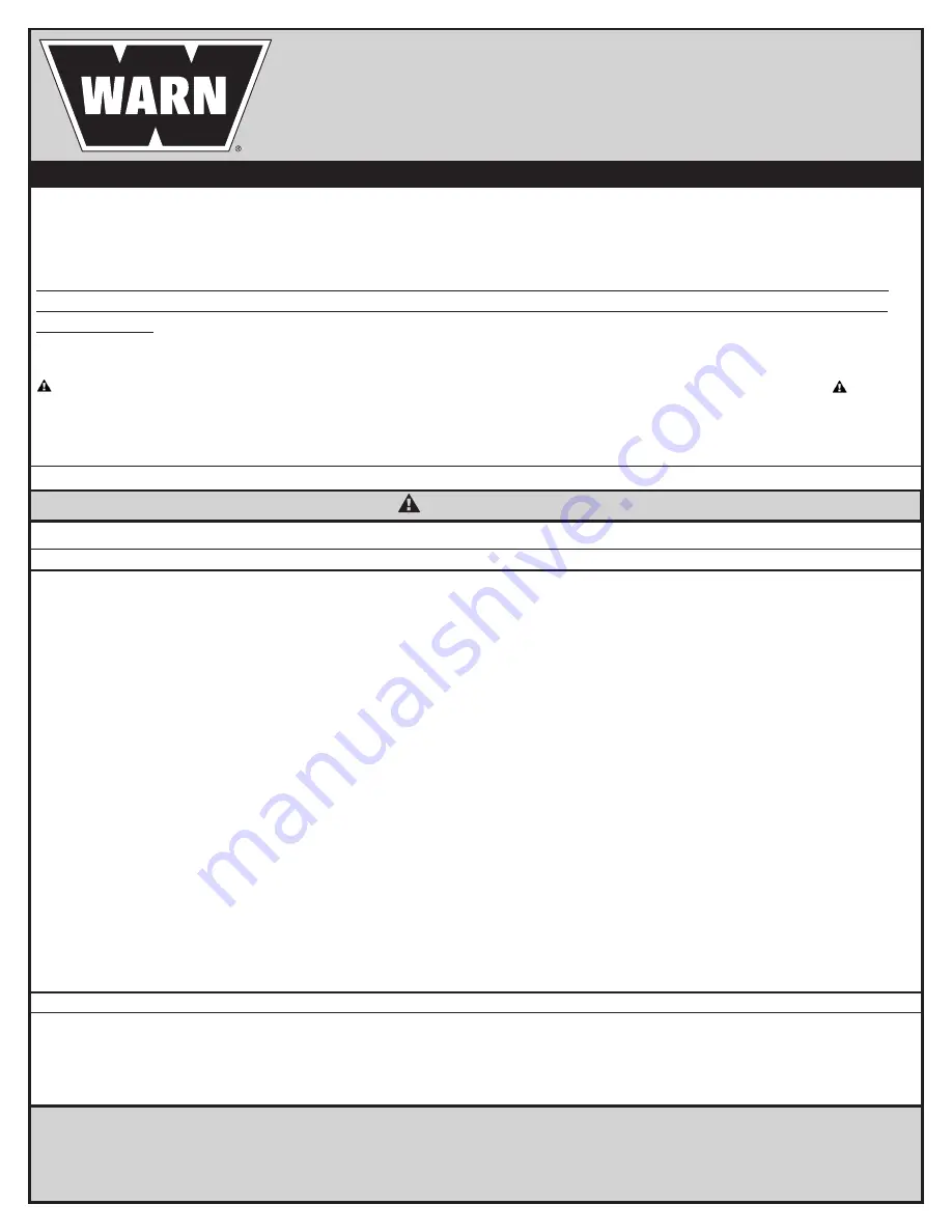 Warn 100918 Installation Instructions Manual Download Page 1